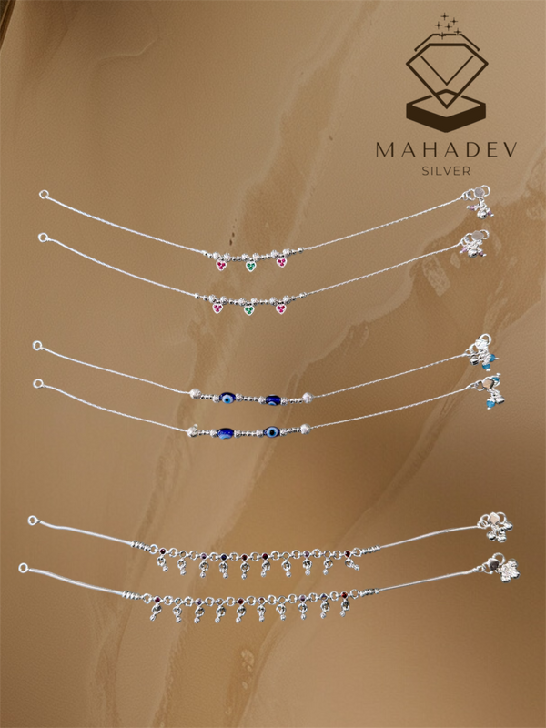 Designer Silver Charm Payal