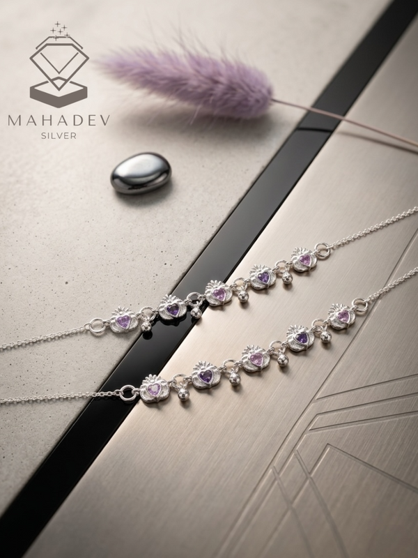 Purple Heart Charm Payal